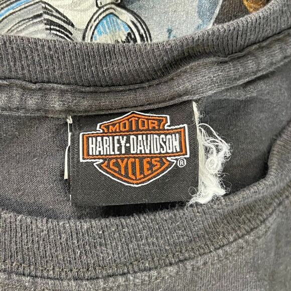 Harley Davidson Dark Gray Skull Graphic Print Short Sleeve Shirt Size 2XL Men's - Picture 8 of 13